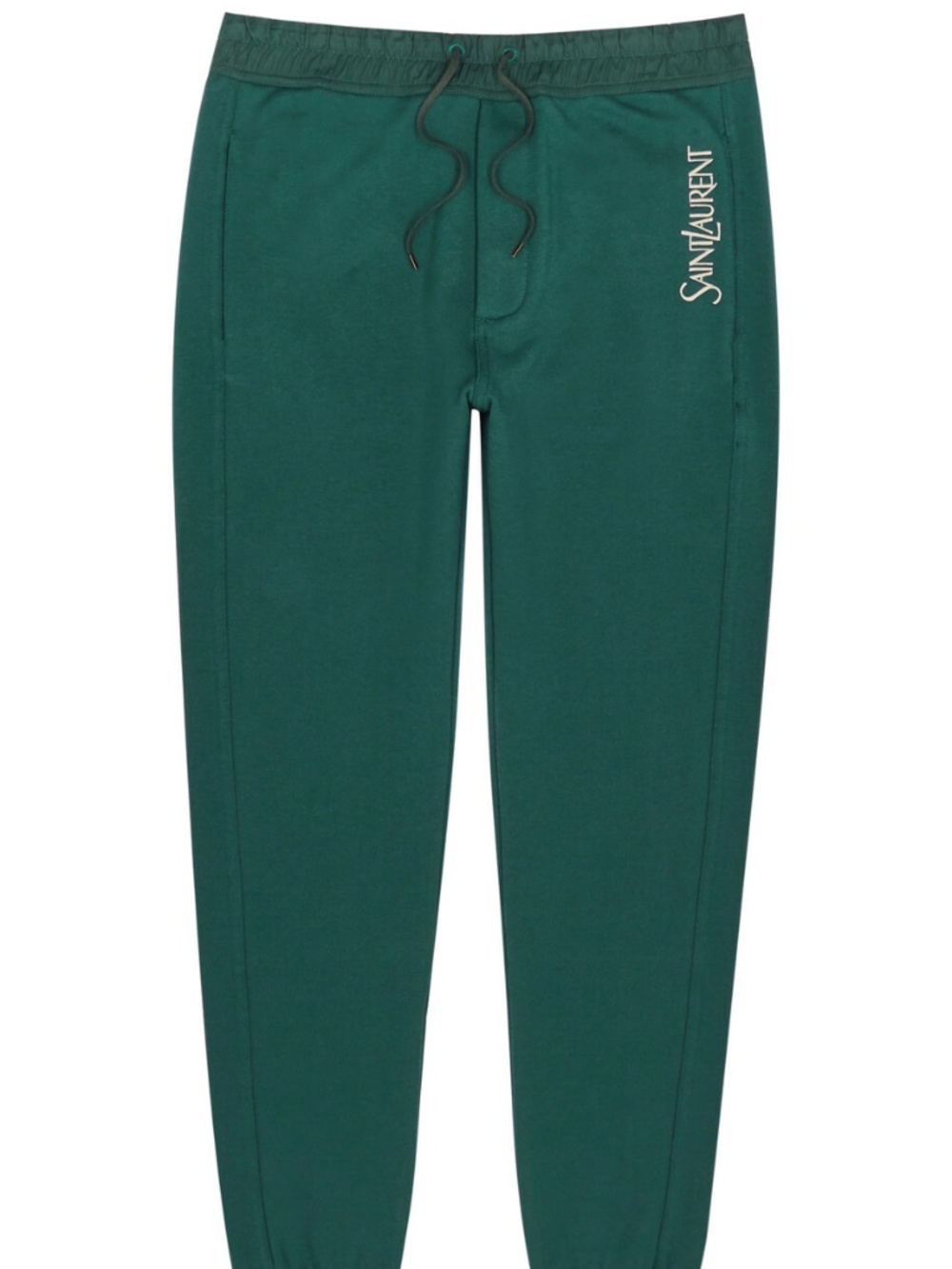 Saint Laurent YSL Embroidered Logo Green Jogger Sweatpants